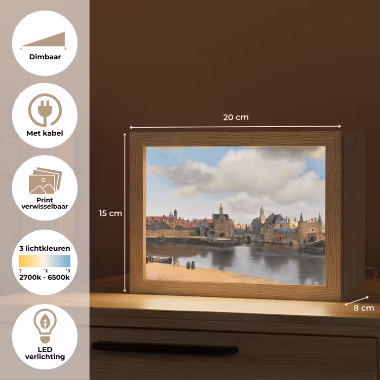 Lightbox - Wandlamp - Vermeer - Stad - Oude meesters - Kunst — 7