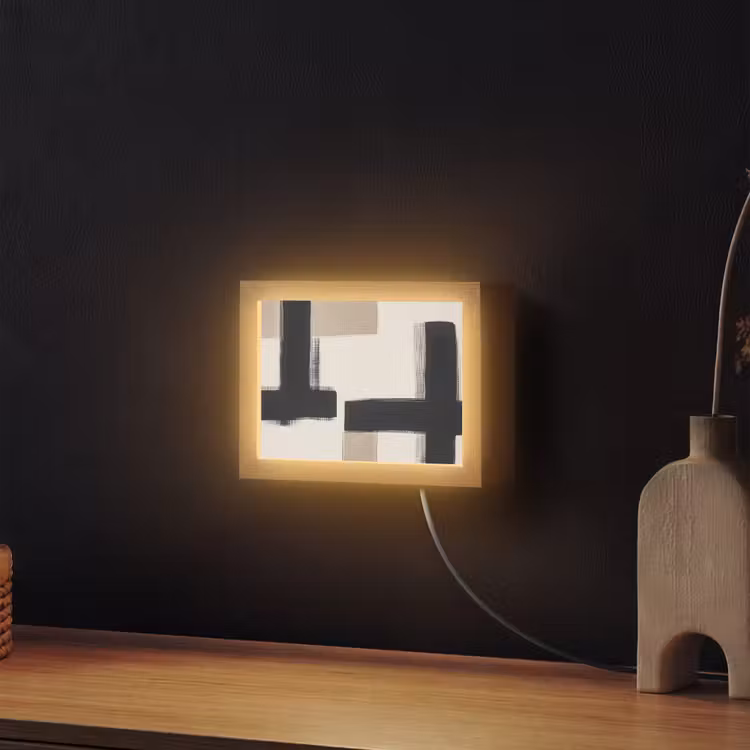 Lightbox - Wandlamp - Zwart - Abstract - Japandi — 2