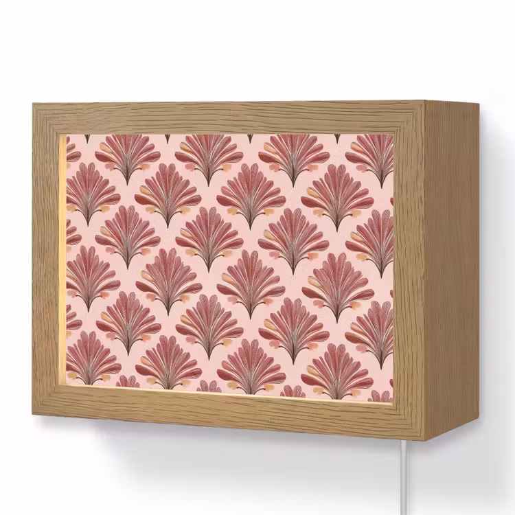 Lightbox - Wandlamp - Waaier -  Roze - Rood