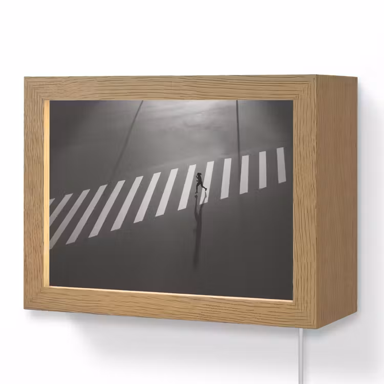 Lightbox - Wandlamp - Zeebrapad - Hardloper - Zwart - Wit — 1