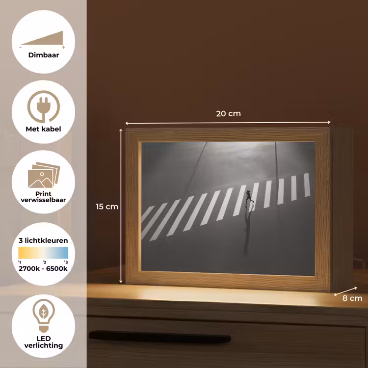 Lightbox - Wandlamp - Zeebrapad - Hardloper - Zwart - Wit — 7