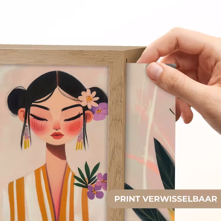 Lightbox - Wandlamp - Vrouw met Bloemen in Haar — 3
