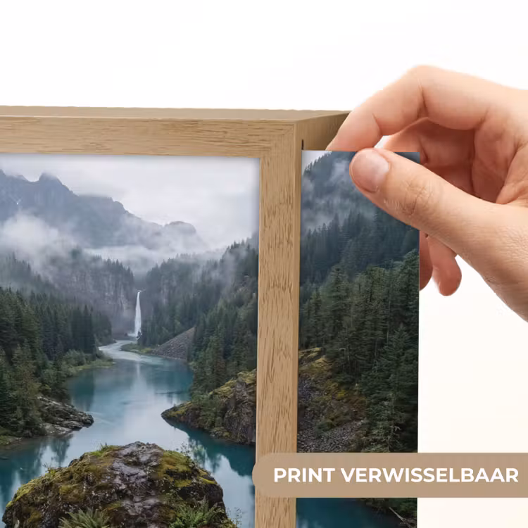 Lightbox - Wandlamp - Bergen met Rivier en Waterval — 3