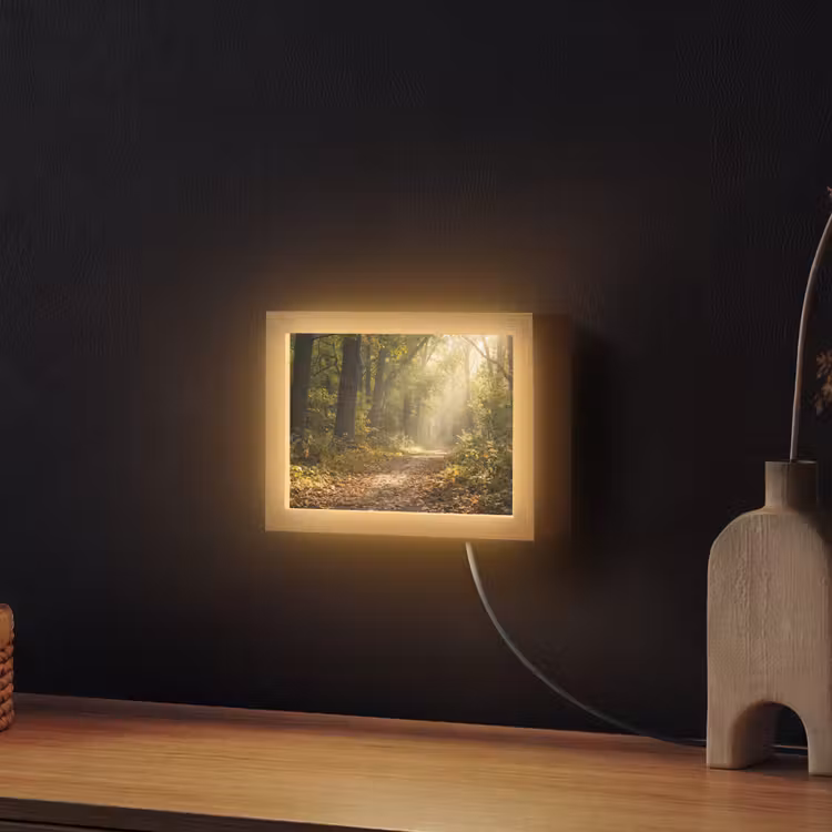 Lightbox - Wandlamp - Bospad in Herfst — 2