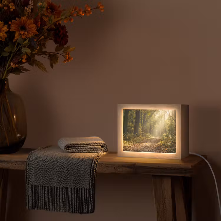 Lightbox - Wandlamp - Bospad in Herfst — 4