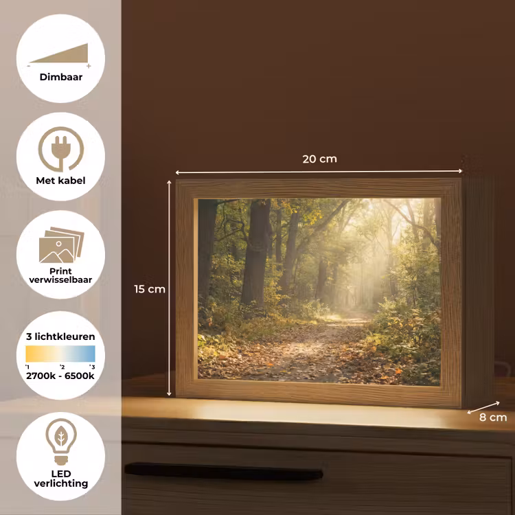 Lightbox - Wandlamp - Bospad in Herfst — 7