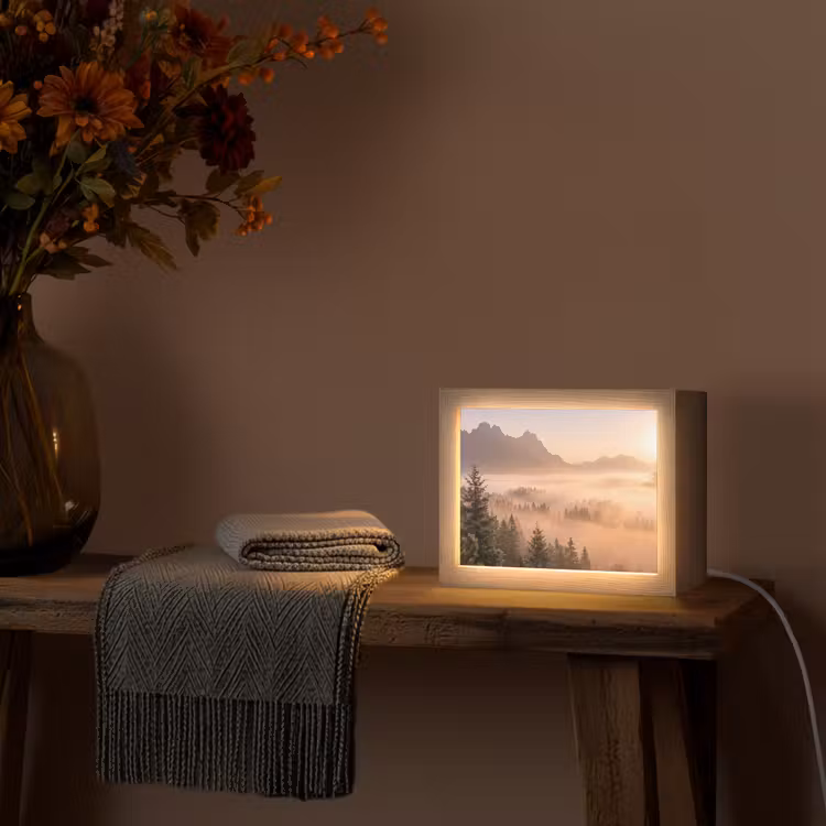 Lightbox - Wandlamp - Bergen met Mist Zonsopgang — 4