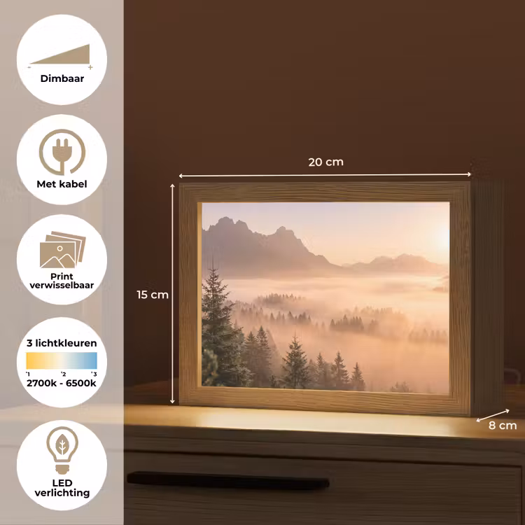 Lightbox - Wandlamp - Bergen met Mist Zonsopgang — 7