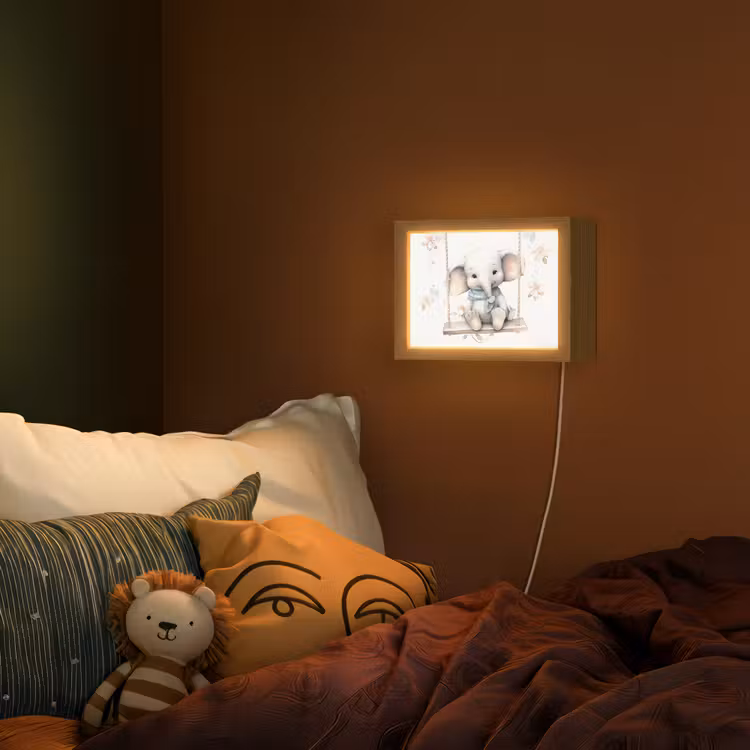 Lightbox - Wandlamp kinderkamer - Olifant - Dier - Kinderen — 2