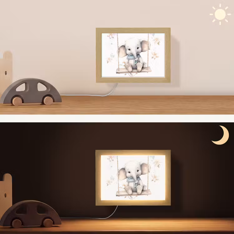 Lightbox - Wandlamp kinderkamer - Olifant - Dier - Kinderen — 4
