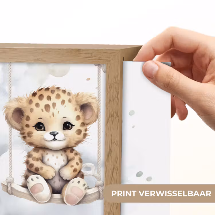 Lightbox - Wandlamp kinderkamer - Luipaardje op Schommel Aquarel — 5