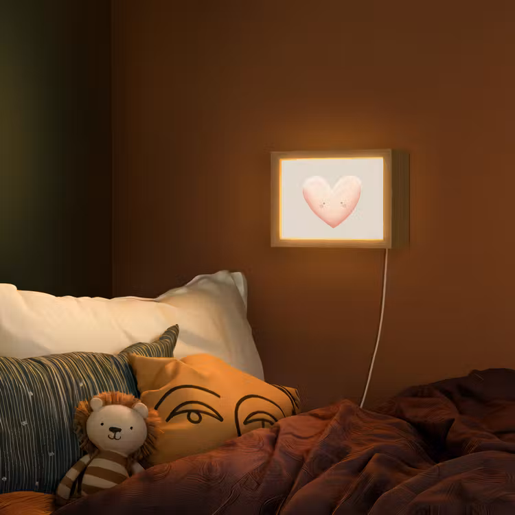 Lightbox - Wandlamp kinderkamer - Hart - Gezicht - Roze — 2
