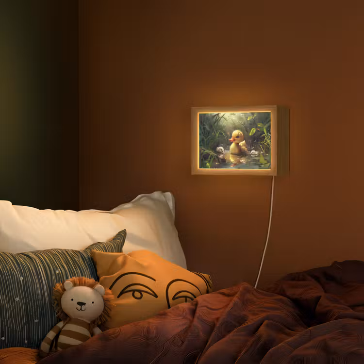 Lightbox - Wandlamp kinderkamer - Eendjes - Dieren - Natuur — 2