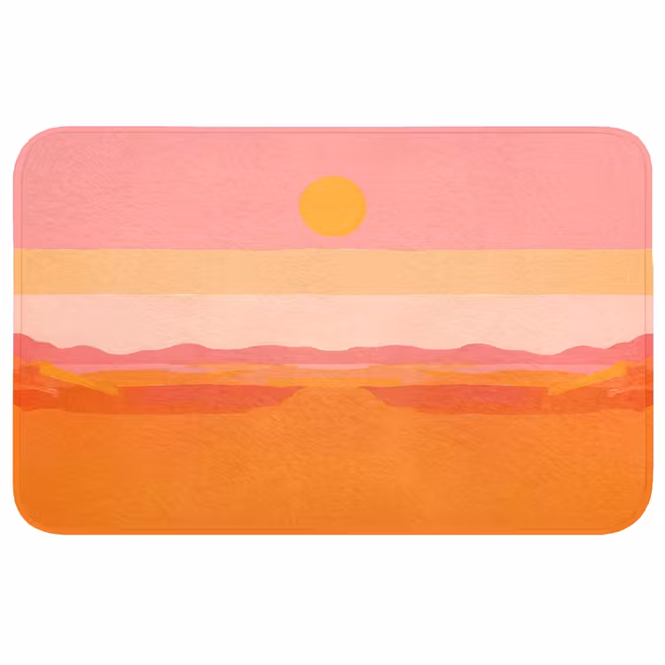 Badmat - Zon - Abstract - Landschap - Oranje — 1