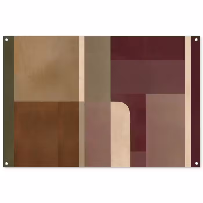Tuinposter - Vlakken - Abstract - Bordeaux - Lijnen