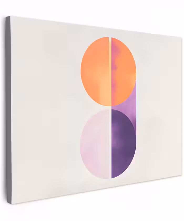 Canvas schilderij - Geometrische Halve Cirkels