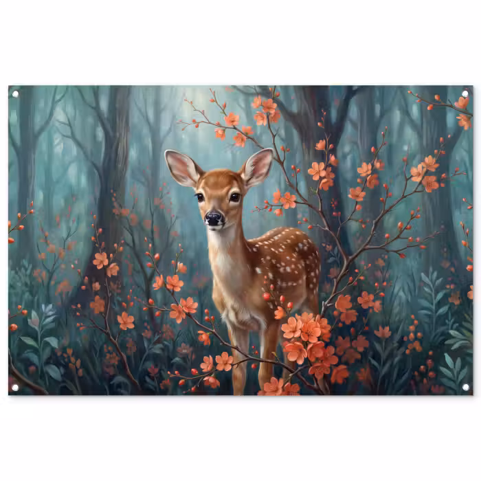 Tuinposter - Dier - Bloemen - Bos