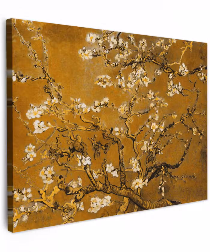 Canvas schilderij - Amandelbloesem - Kunst - Van Gogh - Goud