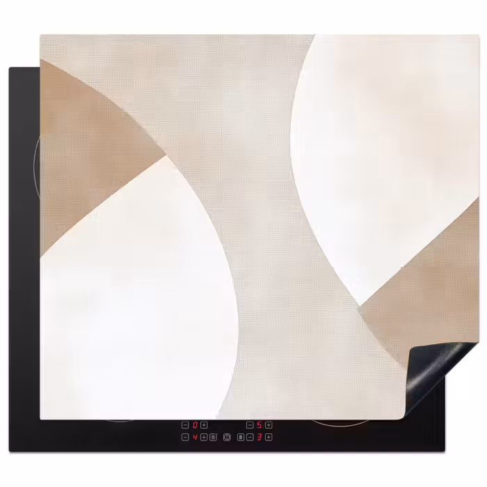Inductie beschermer - Abstracte Vormen Beige