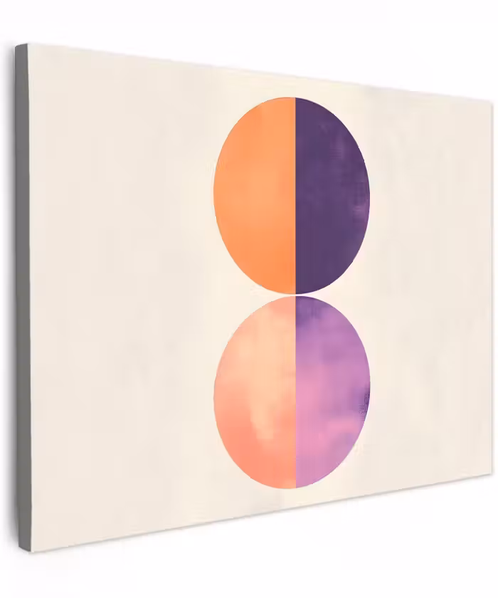 Canvas schilderij - Abstracte Cirkels Minimalistisch