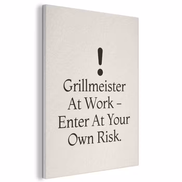 Akoestisch schilderij - Grill - Uitroepteken - Zwart - Tekst