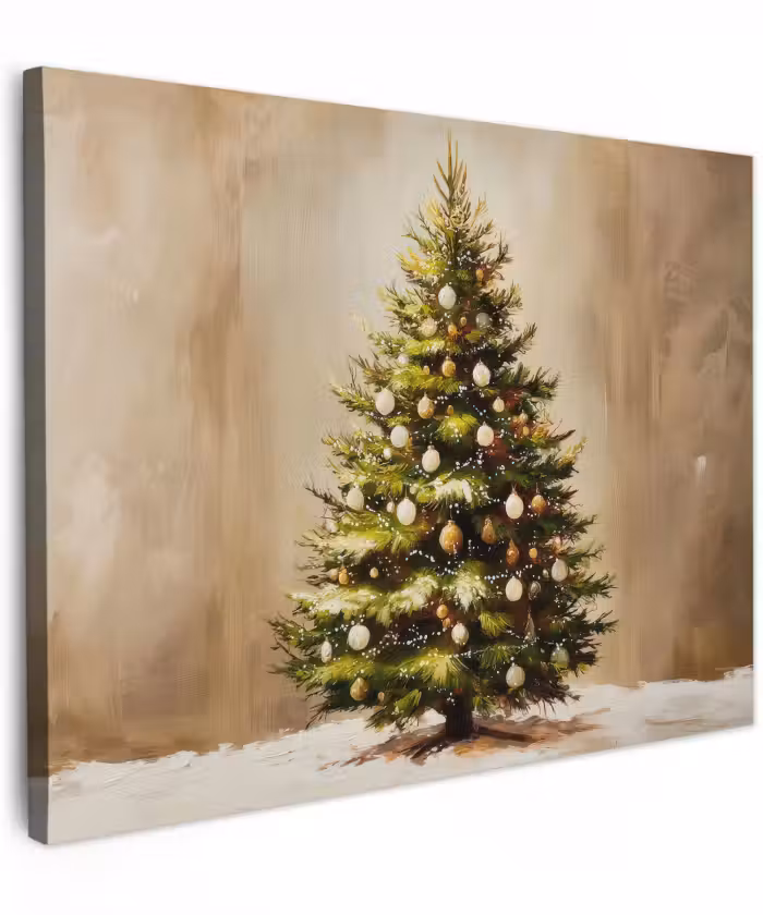Canvas schilderij - Kerst - Sfeer - Groen