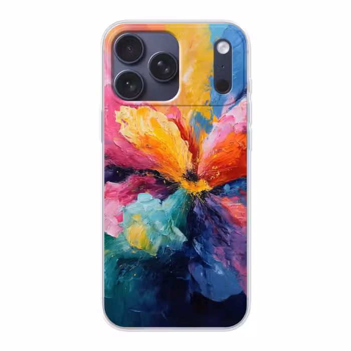 Telefoonhoesje Softcase - Abstracte Bloem Verfstreken
