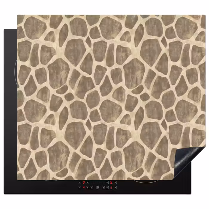 Inductie beschermer - Giraf - Patroon - Beige - Bruin