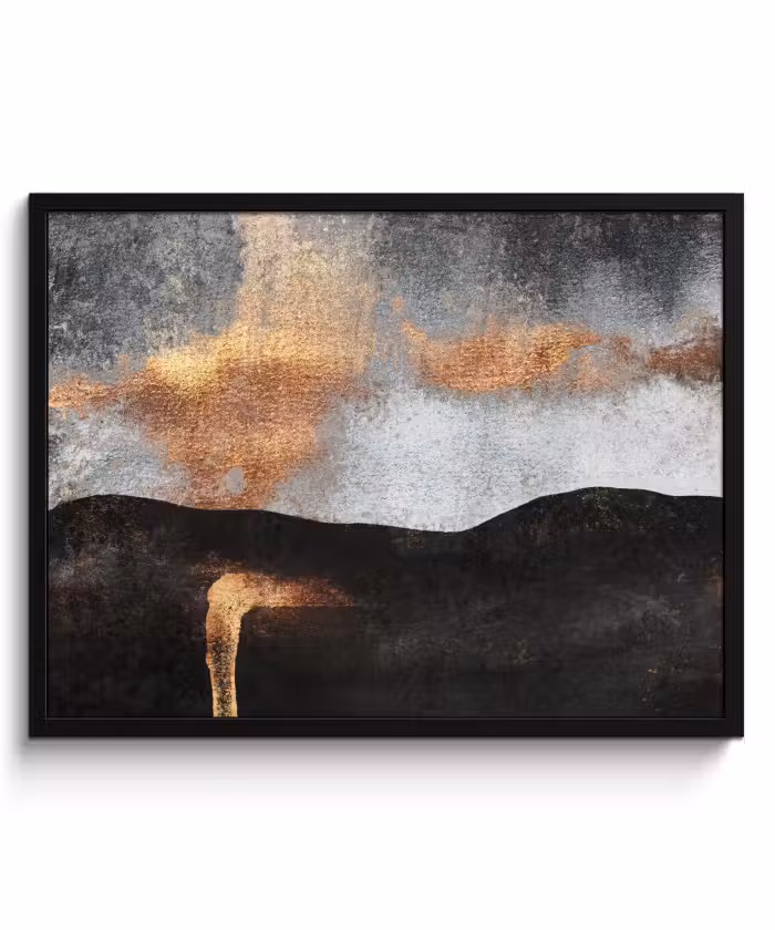 Poster met lijst - Abstract - Gold - Chic - Zwart - Grijs