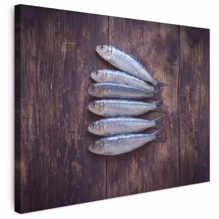 Canvas schilderij - Vis - Hout - Eten