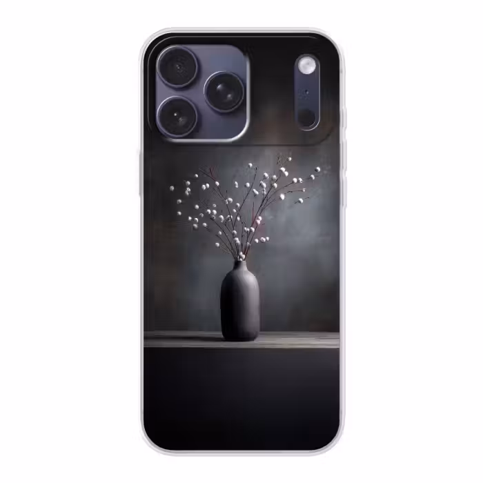 Telefoonhoesje Softcase - Zwarte Vaas met Takken