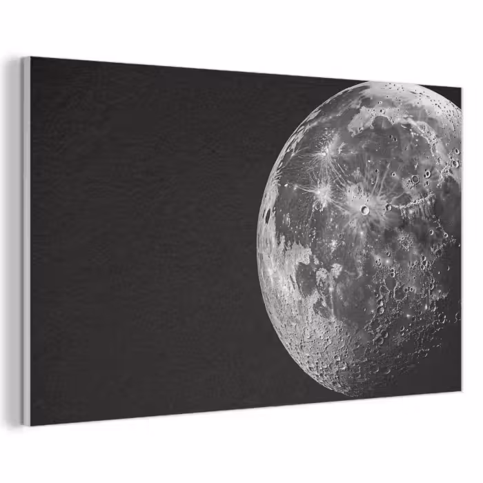 Akoestisch schilderij - Close-up - Maan - Wit - Textuur