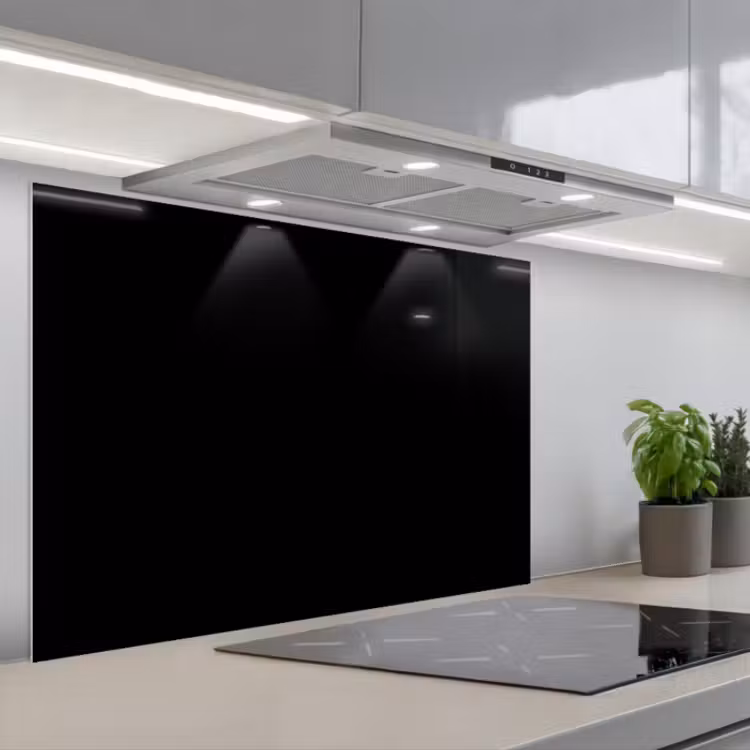 Spatscherm keuken - Zwart - Effen kleur