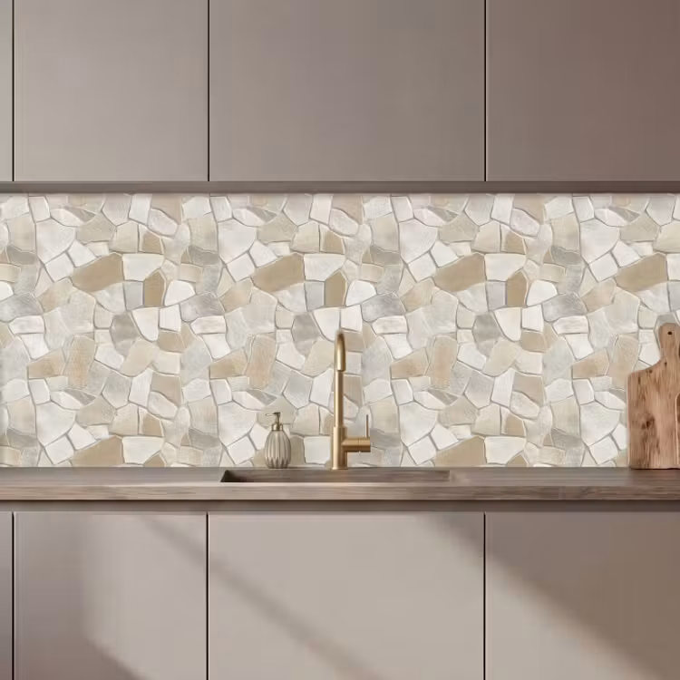 Keuken achterwand - Natuursteen Muur Beige