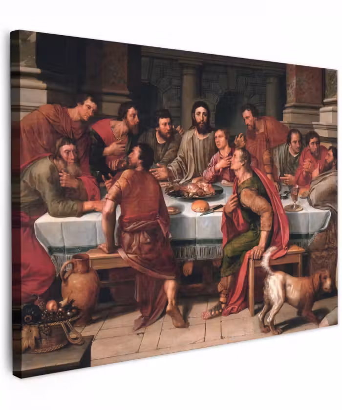 Canvas schilderij - Het laatste avondmaal - Schilderij van Willem Key