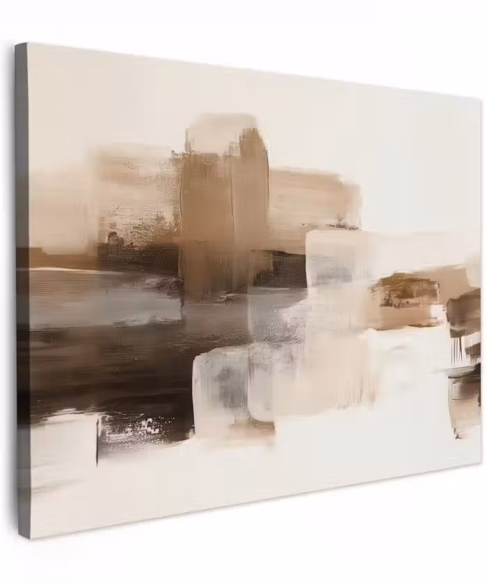 Canvas schilderij - Penseelstreken - Abstract landschap - Rust