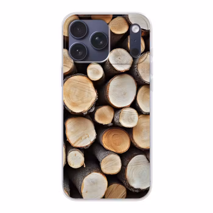Telefoonhoesje Softcase - Stapel Brandhout