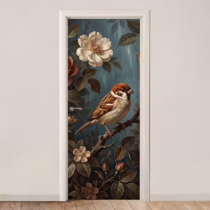 Deursticker - Vogel - Tak - Klassiek