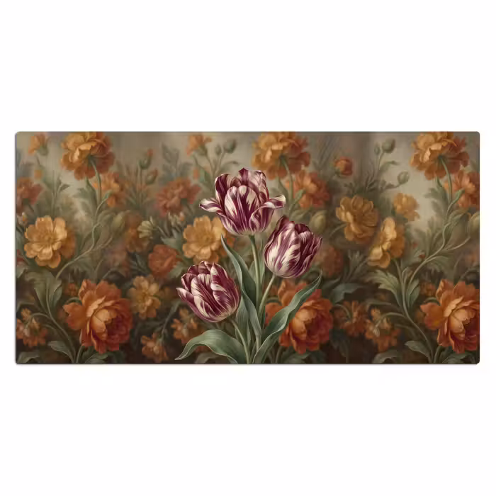 Bureau onderlegger - Tulpen - Paars-wit - Kunst
