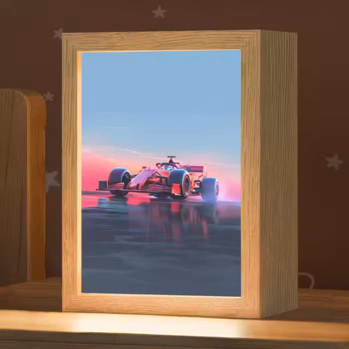 Nachtlampje - Rode Raceauto Weerspiegeling