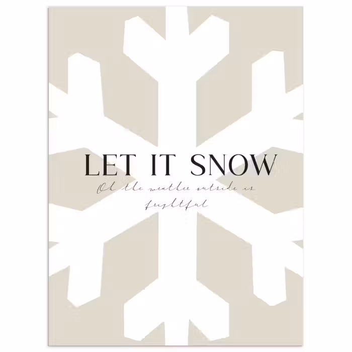 Poster – Let it snow sneeuwvlok