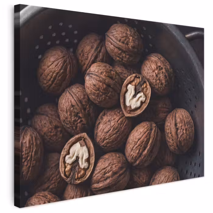 Canvas schilderij - Walnoot - Eten - Donker