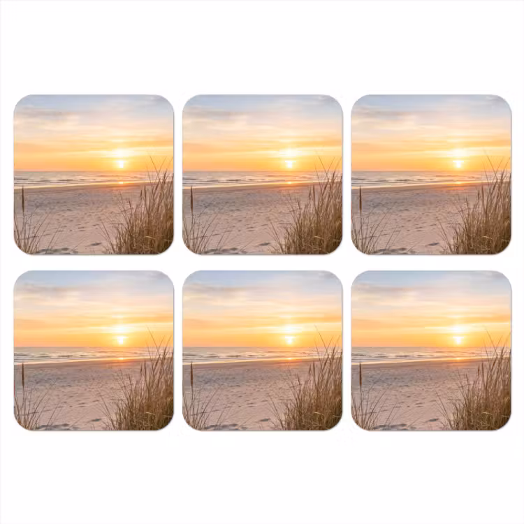 Onderzetter​ - Strand Zonsondergang Duingras