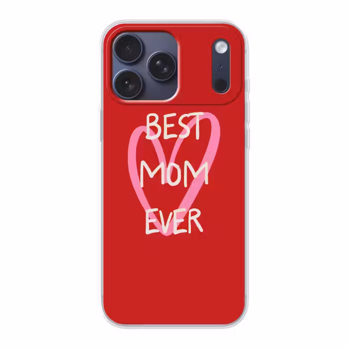 Telefoonhoesje Softcase - Best Mom Ever Rood Moederdag