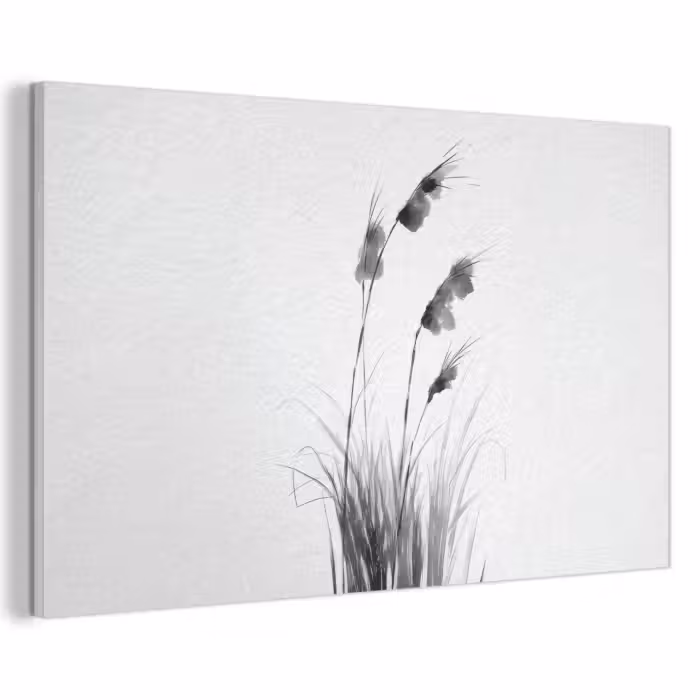 Akoestisch schilderij - Minimalistisch - Stelen - Wit