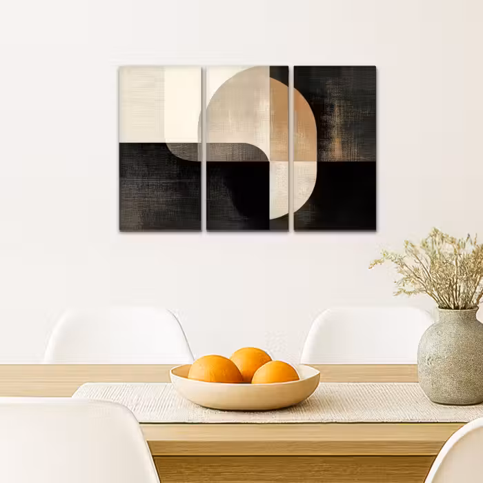 Meerluik schilderij - 3 luiken - Vormen - Abstract - Goud
