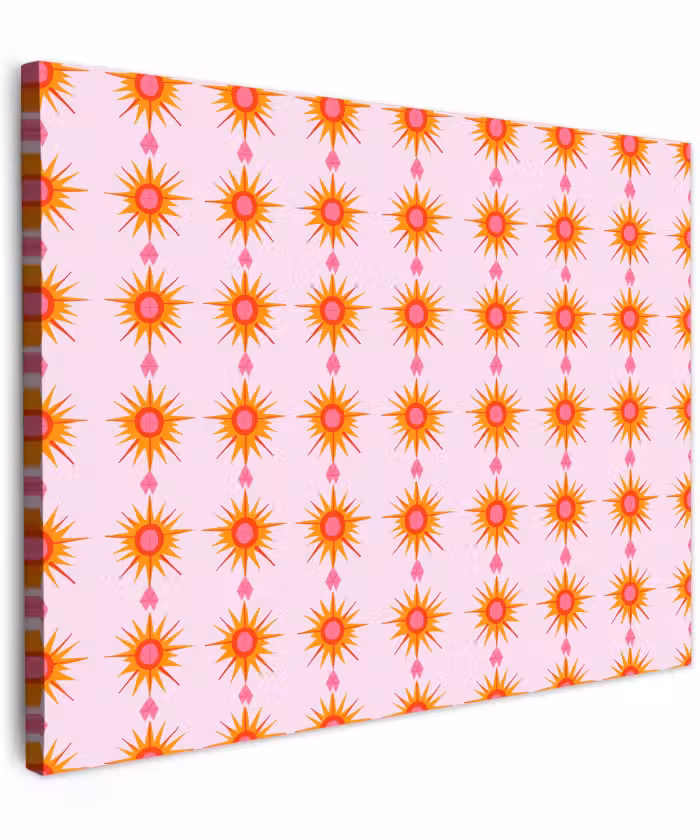 Canvas schilderij - Zon - Motief - Roze