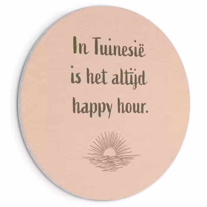 Akoestisch schilderij - Tuin - Roze - Quote - Zon