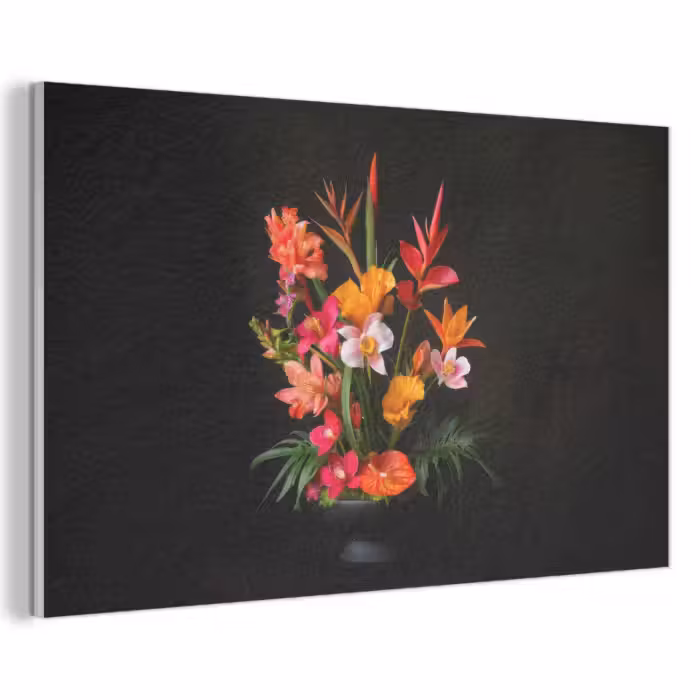 Akoestisch schilderij - Boeket - Bloemen - Exotisch