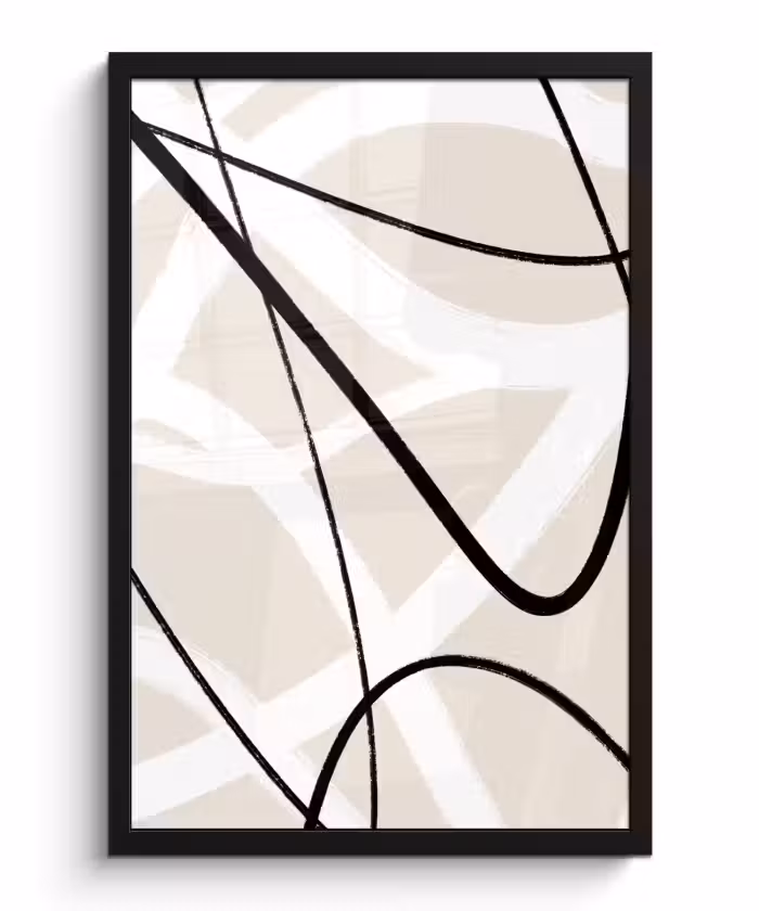 Poster met lijst - Lijn - Abstract - Minimalisme - Pastel